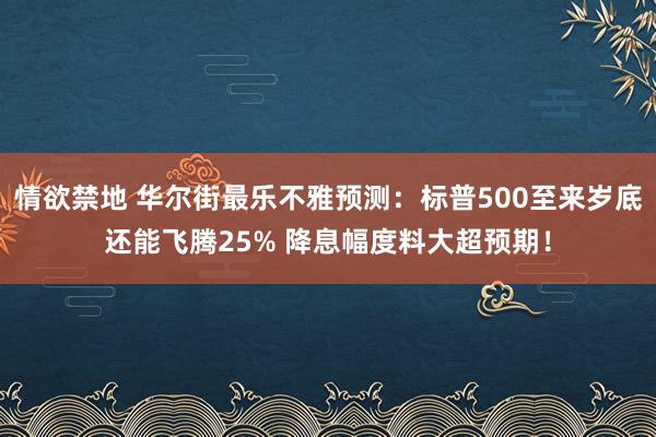 情欲禁地 华尔街最乐不雅预测：标普500至来岁底还能飞腾25% 降息幅度料大超预期！